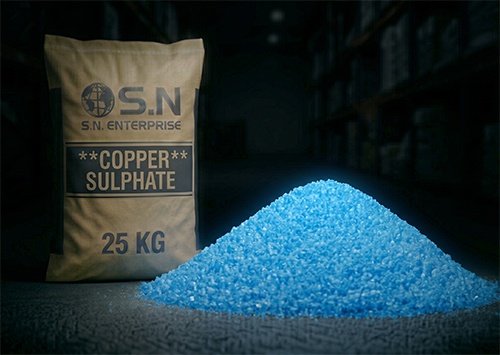 Copper Sulphate Pentahydrate — bright blue crystals