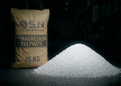 Magnesium Sulphate Heptahydrate — white or colourless crystals